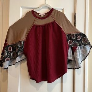 Indigo Thread 3/4 Sleeve Top